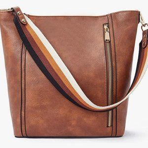 Vegan Leather Bucket Bag | Chic Hobo Shoulder Cross-body Purse